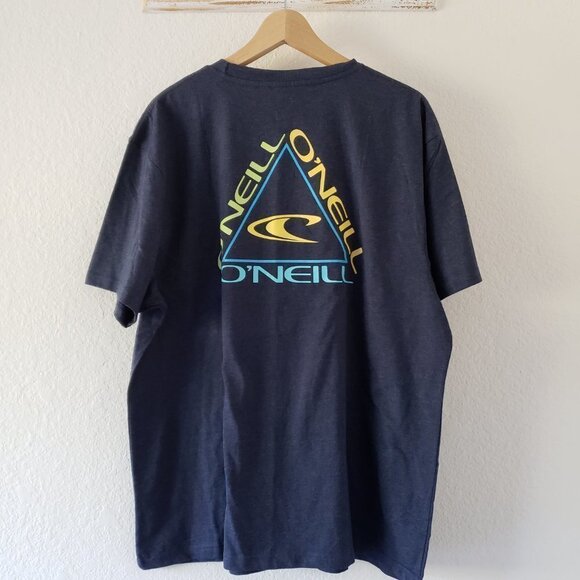 NWT - O'Neill Logo Navy Heather Short Sleeve T-shirt - Size XL - Picture 2 of 3